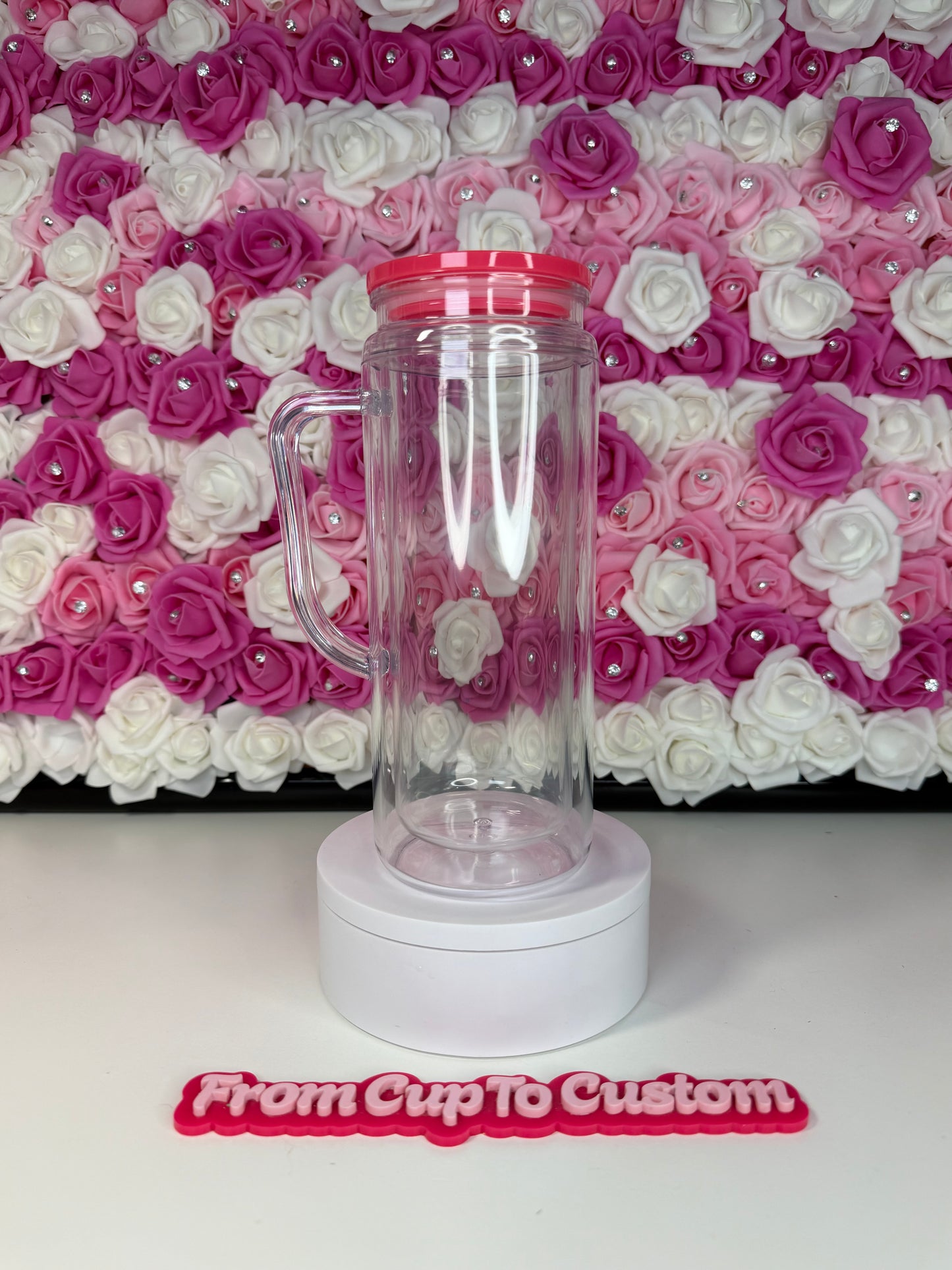 20 oz snow globe tumbler with handle (paint or diamond)