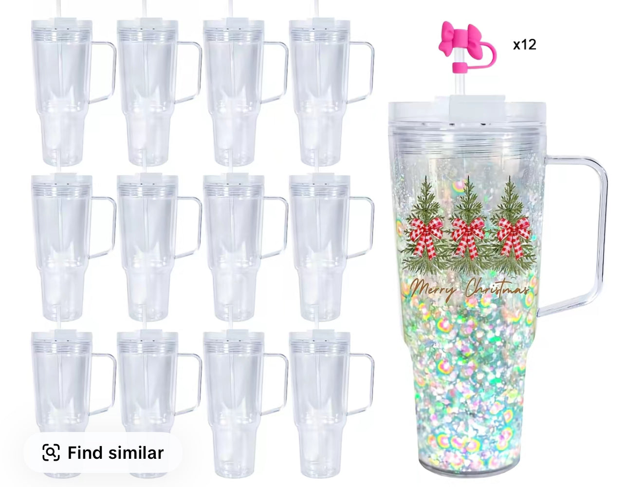 30 oz acrylic snow globe tumblers (glitter and lava tumblers)