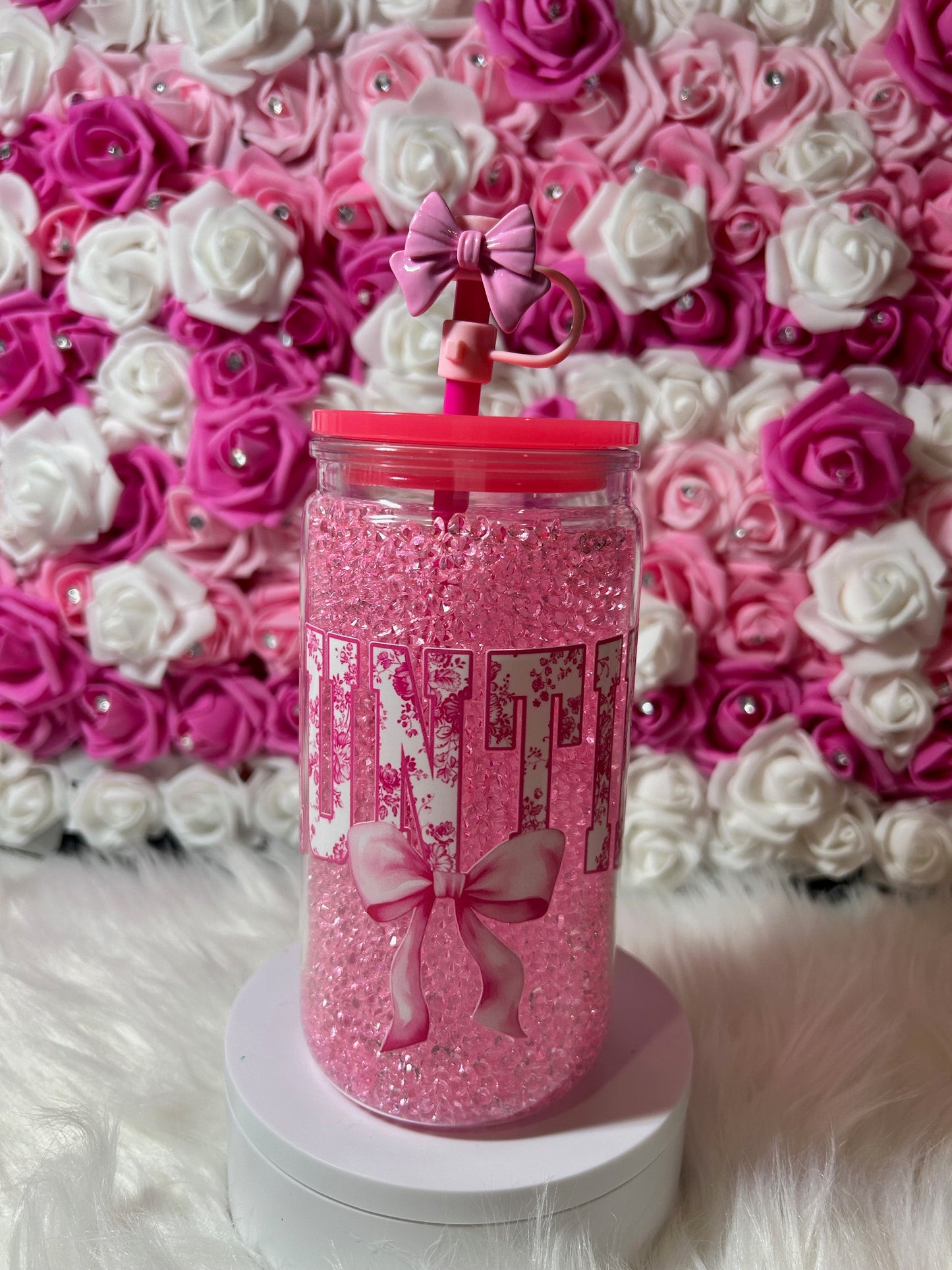 16oz diamond filled tumbler or paint (GLASS)