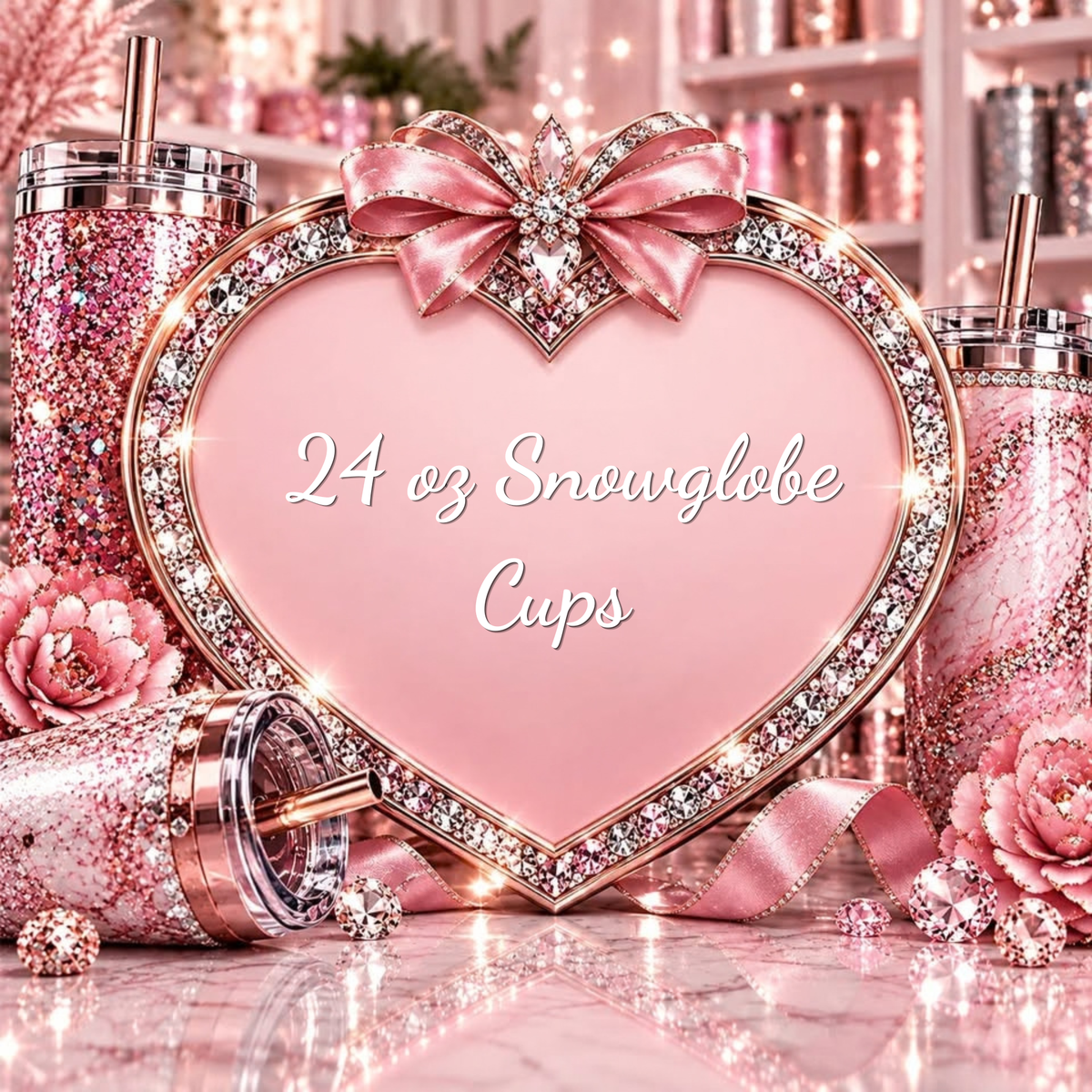 24 oz Snowglobe Cups (Glitter or Lava)