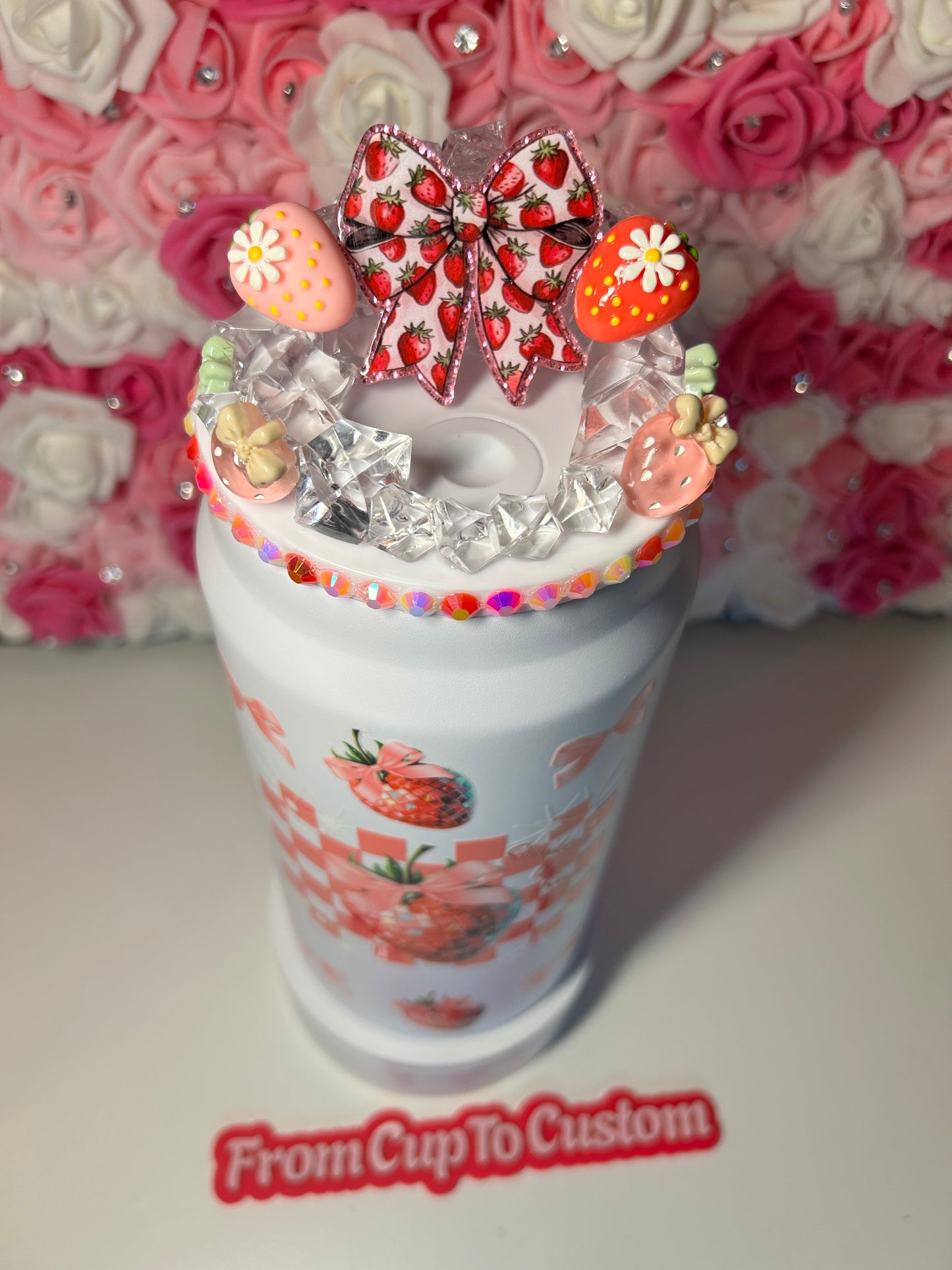 Decorated ice lid for 20oz, 30oz, 40oz, and 50oz Tumbler Lids (add on)