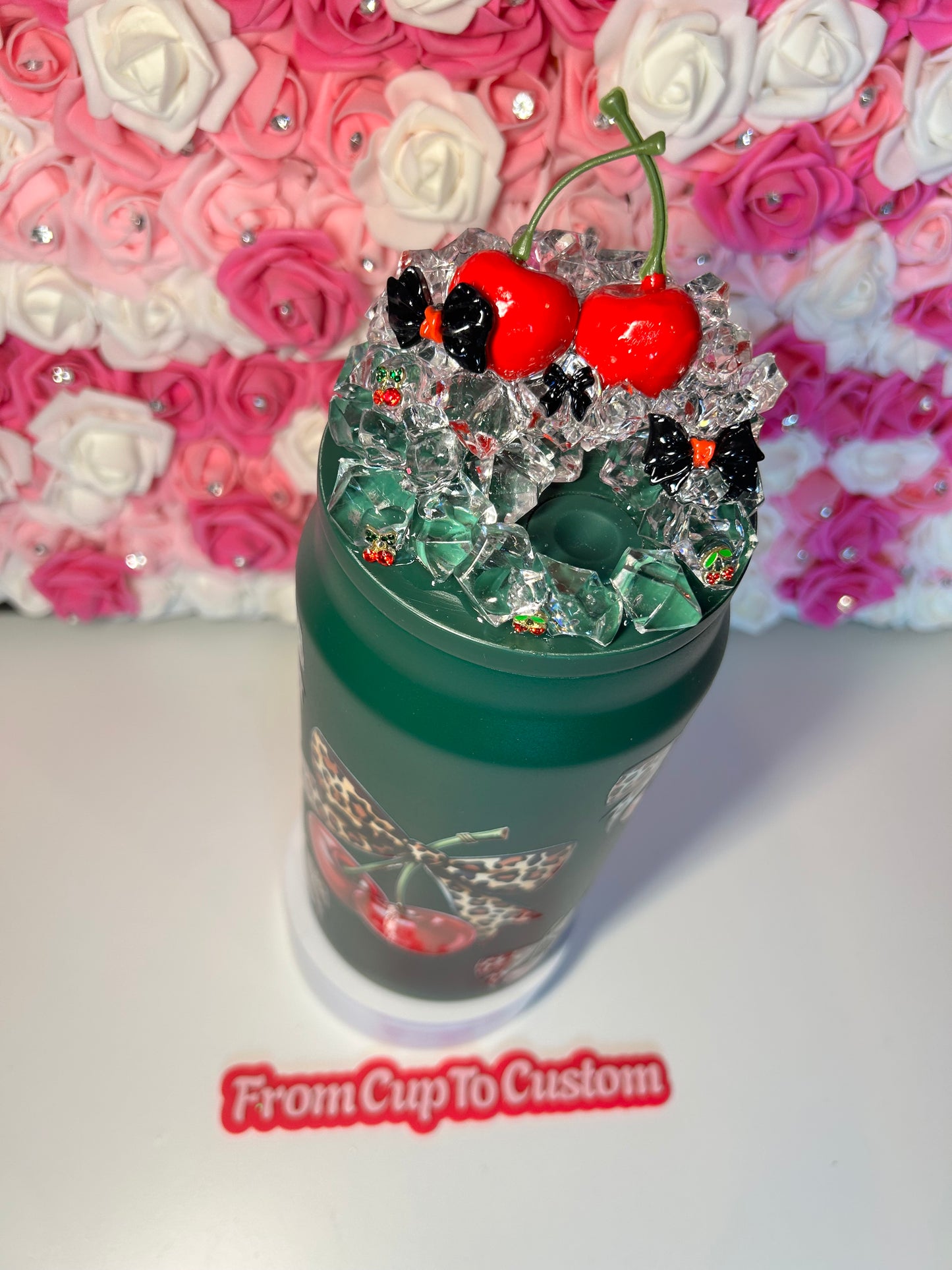 Decorated ice lid for 20oz, 30oz, 40oz, and 50oz Tumbler Lids (add on)