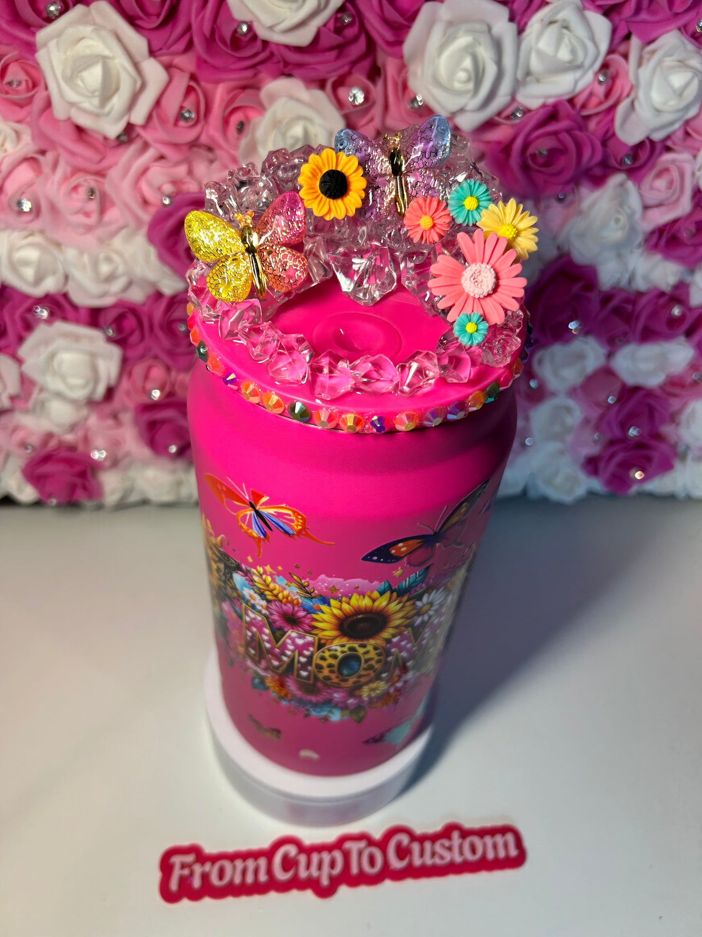 Decorated ice lid for 20oz, 30oz, 40oz, and 50oz Tumbler Lids (add on)