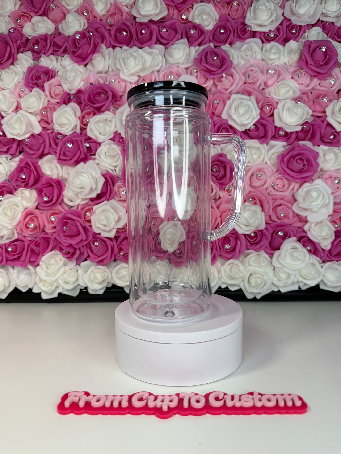 20 oz snowglobe with handle (glitter or  lava)
