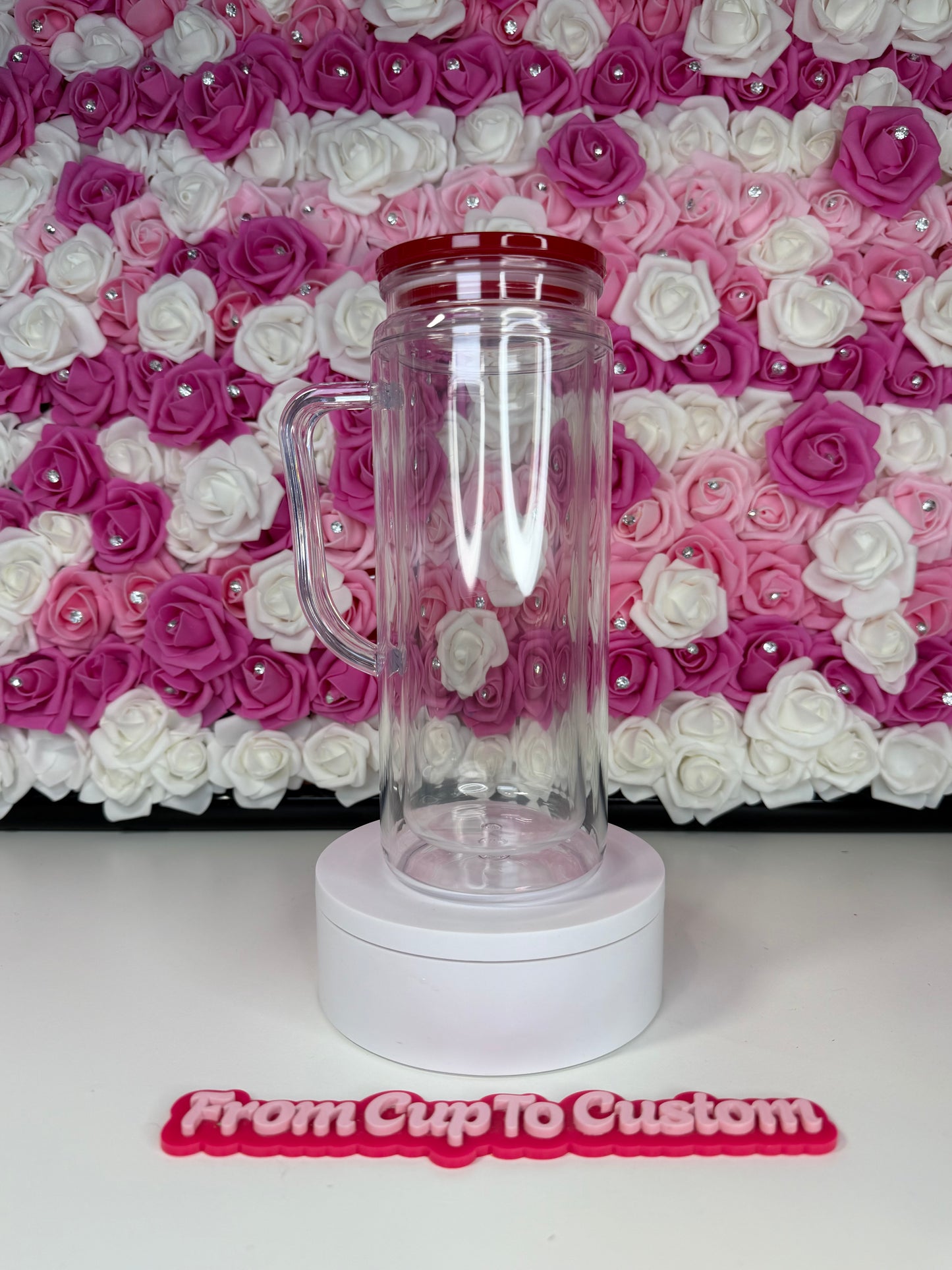 20 oz snowglobe with handle (glitter or  lava)