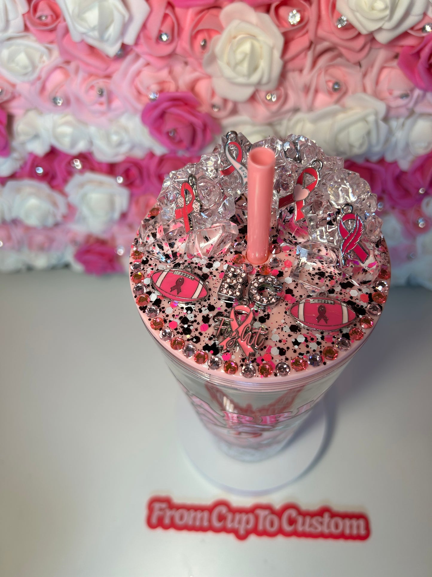 Decorated ice lid for 20oz, 30oz, 40oz, and 50oz Tumbler Lids (add on)