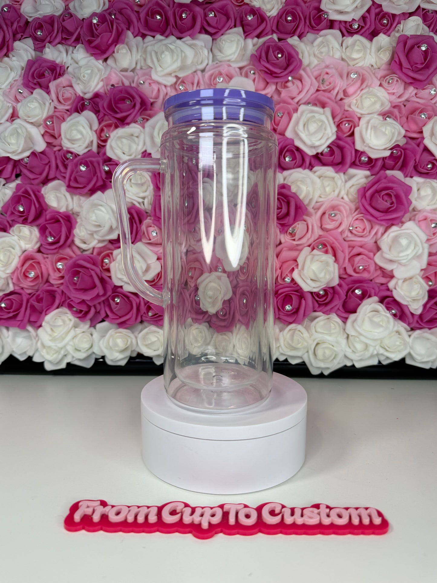 20 oz snowglobe with handle (glitter or  lava)