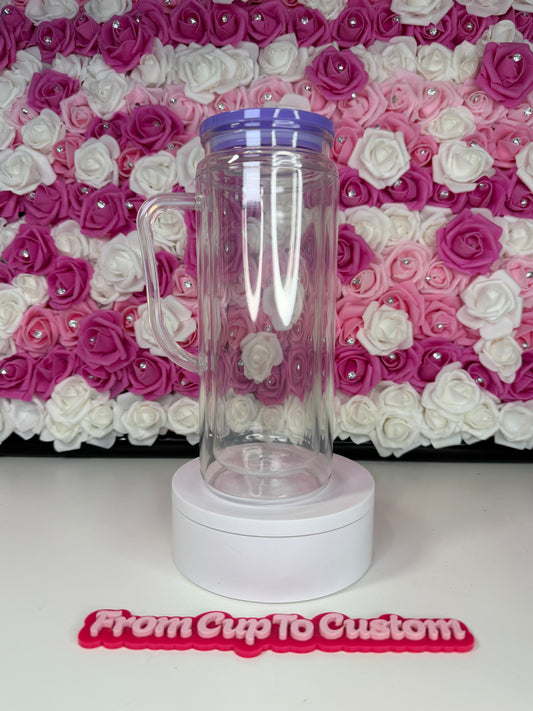 20 oz snowglobe with handle (glitter or  lava)