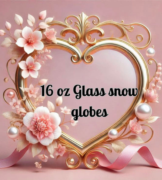 16 oz glitter snow globe tumbler (glass)