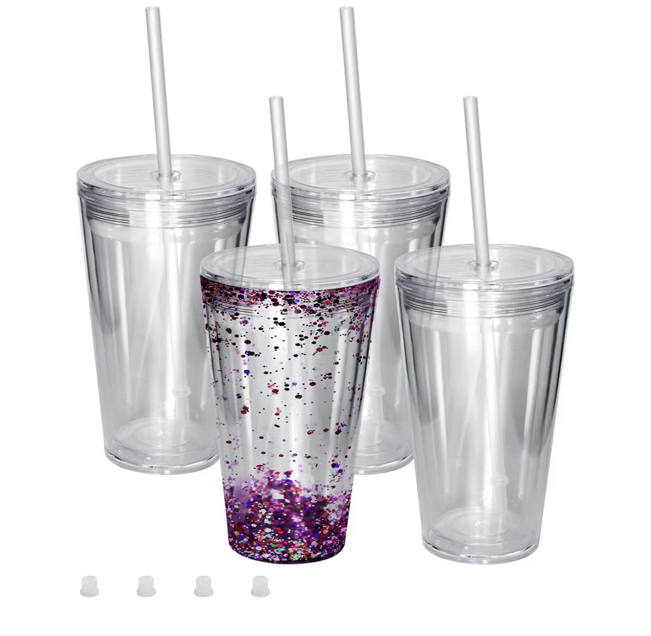 16 oz tapered acrylic snow globe tumbler (lava or glitter)