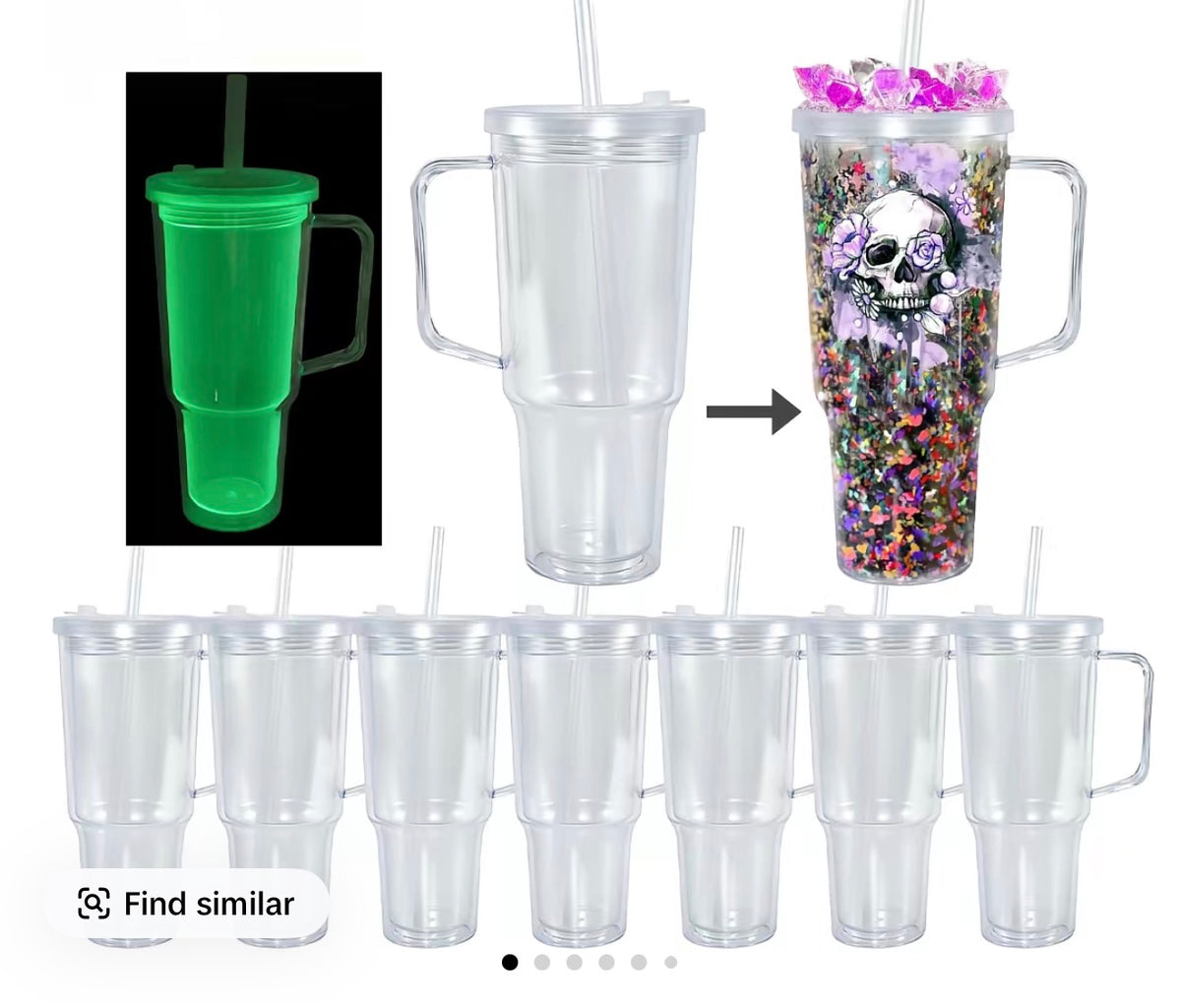 30 oz Glow in the Dark Snow Globe Tumbler (Glitter or Lava)