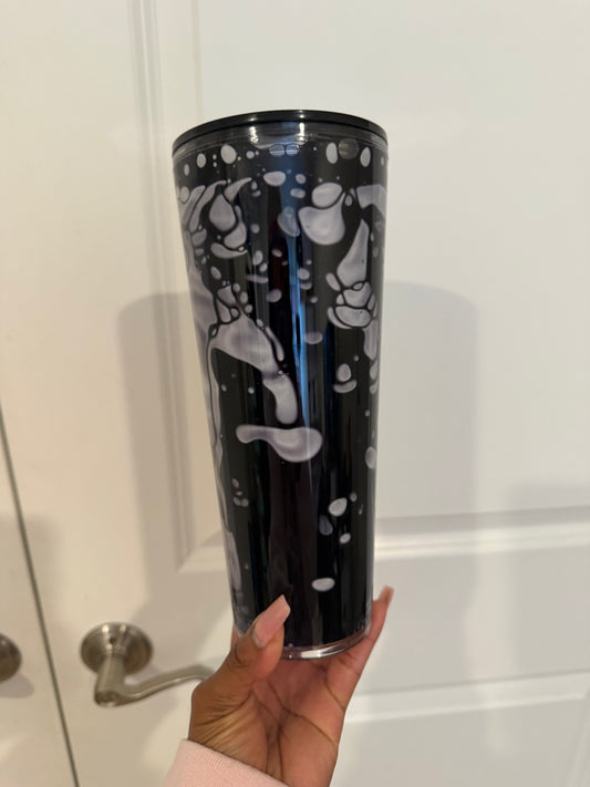 24 oz snowglobe tumbler (white lava)