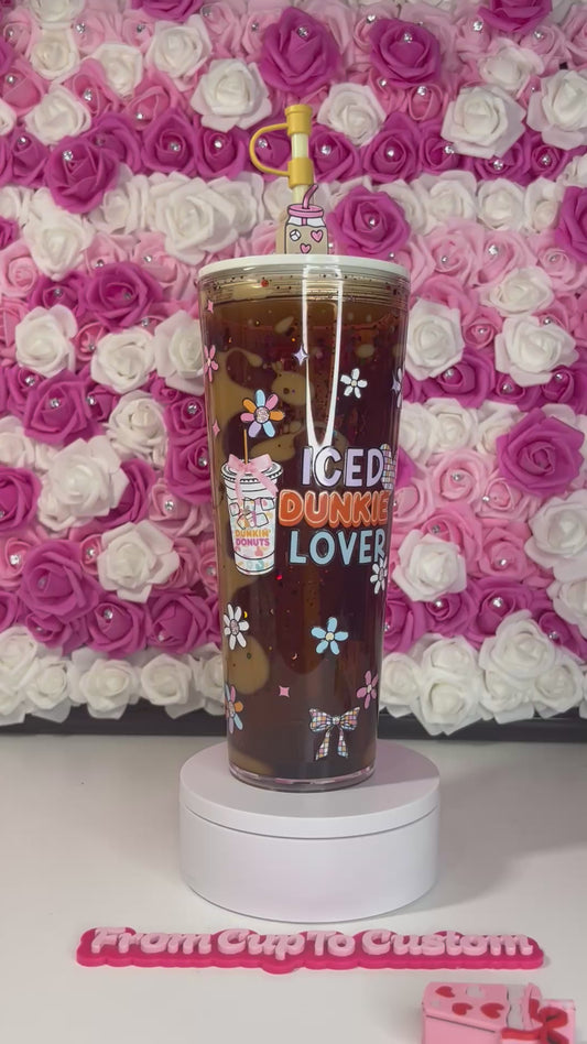 RTS 24 oz acrylic snow globe tumbler (lava)